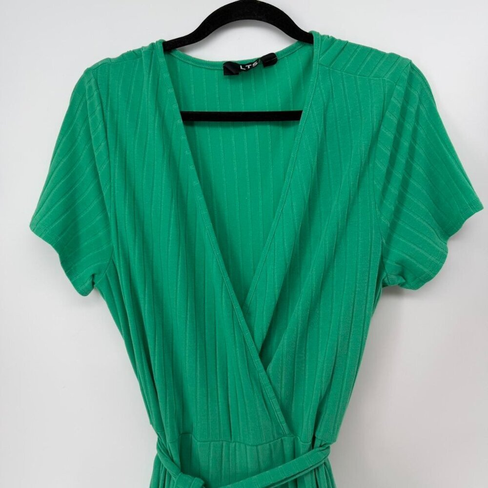 Long Tall Sally Green Ribbed Wrap Jumpsuit Tall US 14–16 - Picture 4 of 8